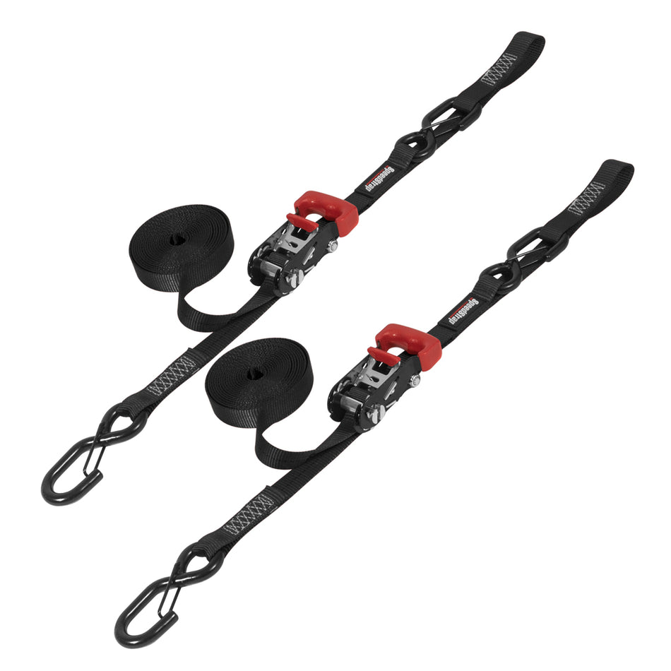Heavy Duty Ratchet Tie-Down Strap, 1" x 15', 2-Pack