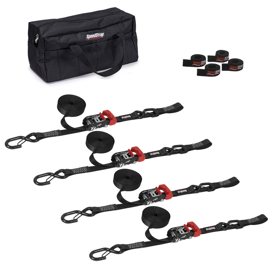 Ratchet Tie-Down Kit, 1" x 15', 2,500 lb Rated